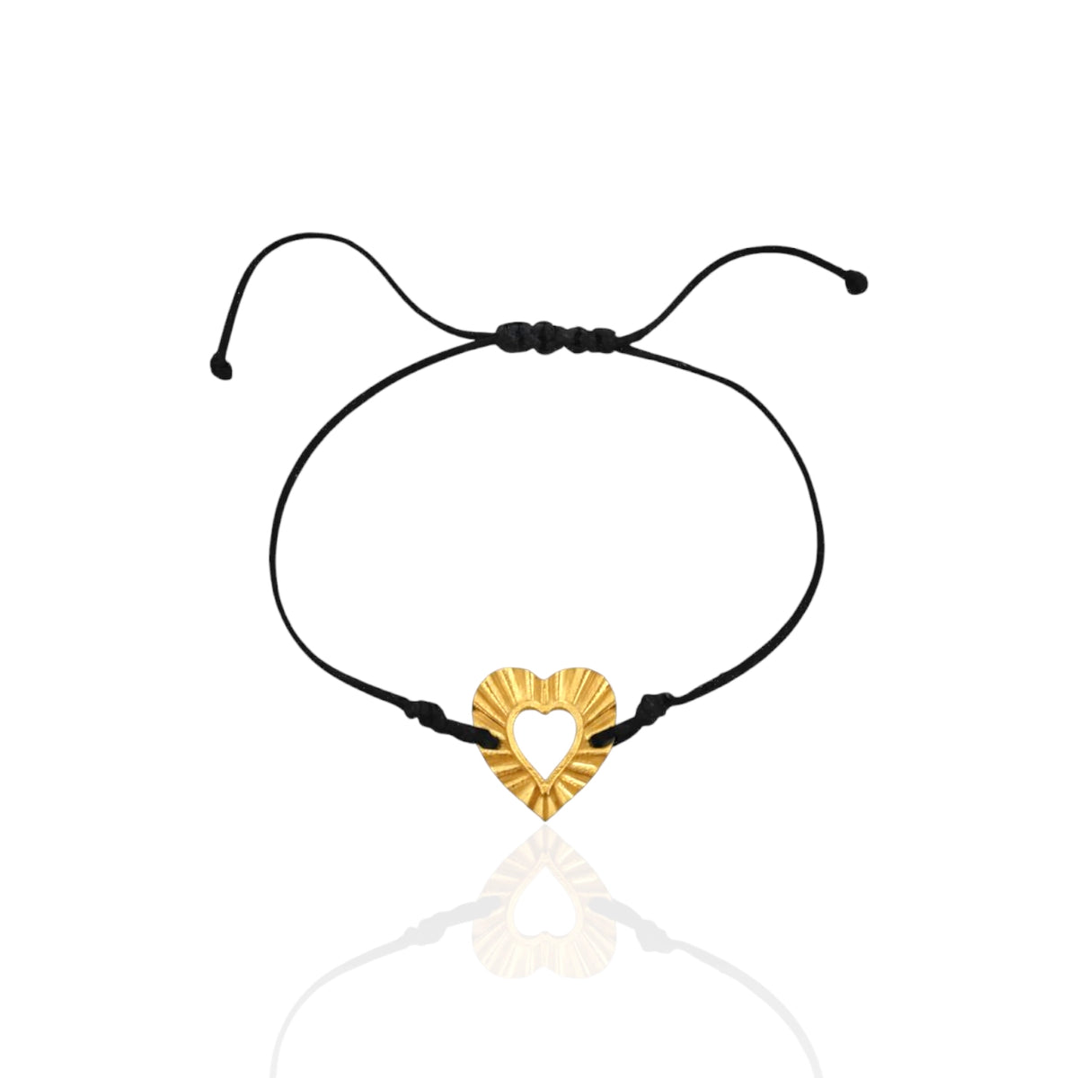 Phos Heart cord bracelet in silver gold plated finish