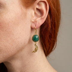 Myth inspired moon earrings with textured crescent charm