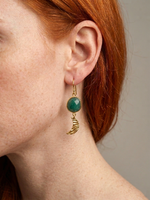 Myth inspired moon earrings with textured crescent charm