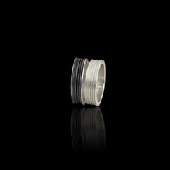 Ariadne men’s silver rings in Sterling Silver 925 and oxidized finish by Greek jewelry designer Athenart