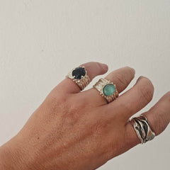 Aventurine Silver Ring - Athenart 