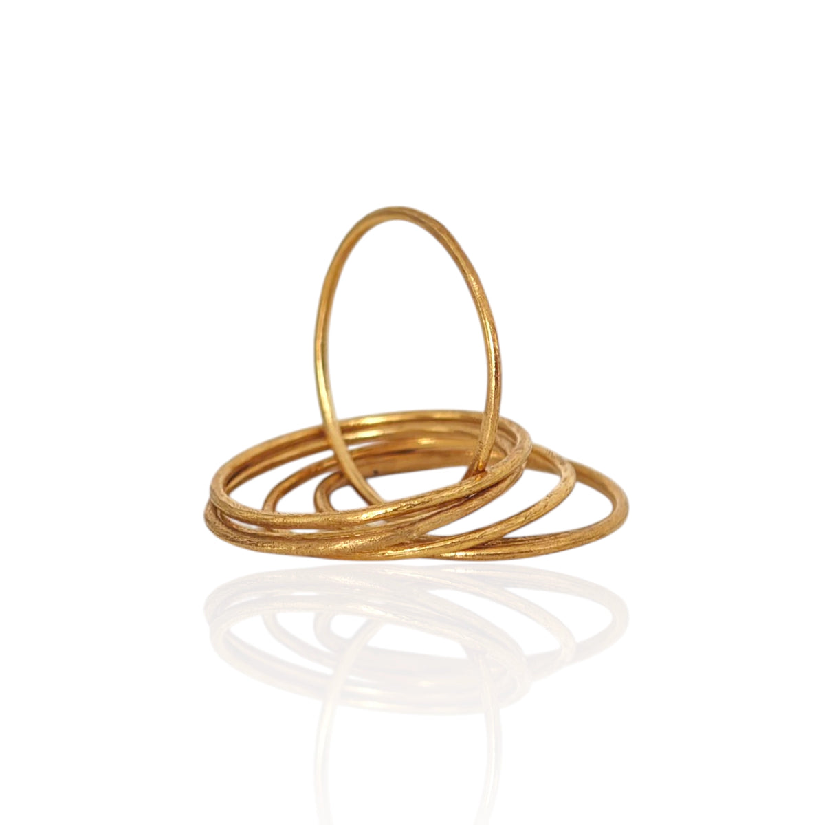 Minimal gold stacking rings in solid 14K and 18K gold by Athenart