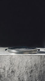 Unisex textured silver cord bracelet handmade in Athens by Athenart