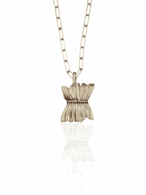 Silver Plissé Chain Necklace - Athenart 