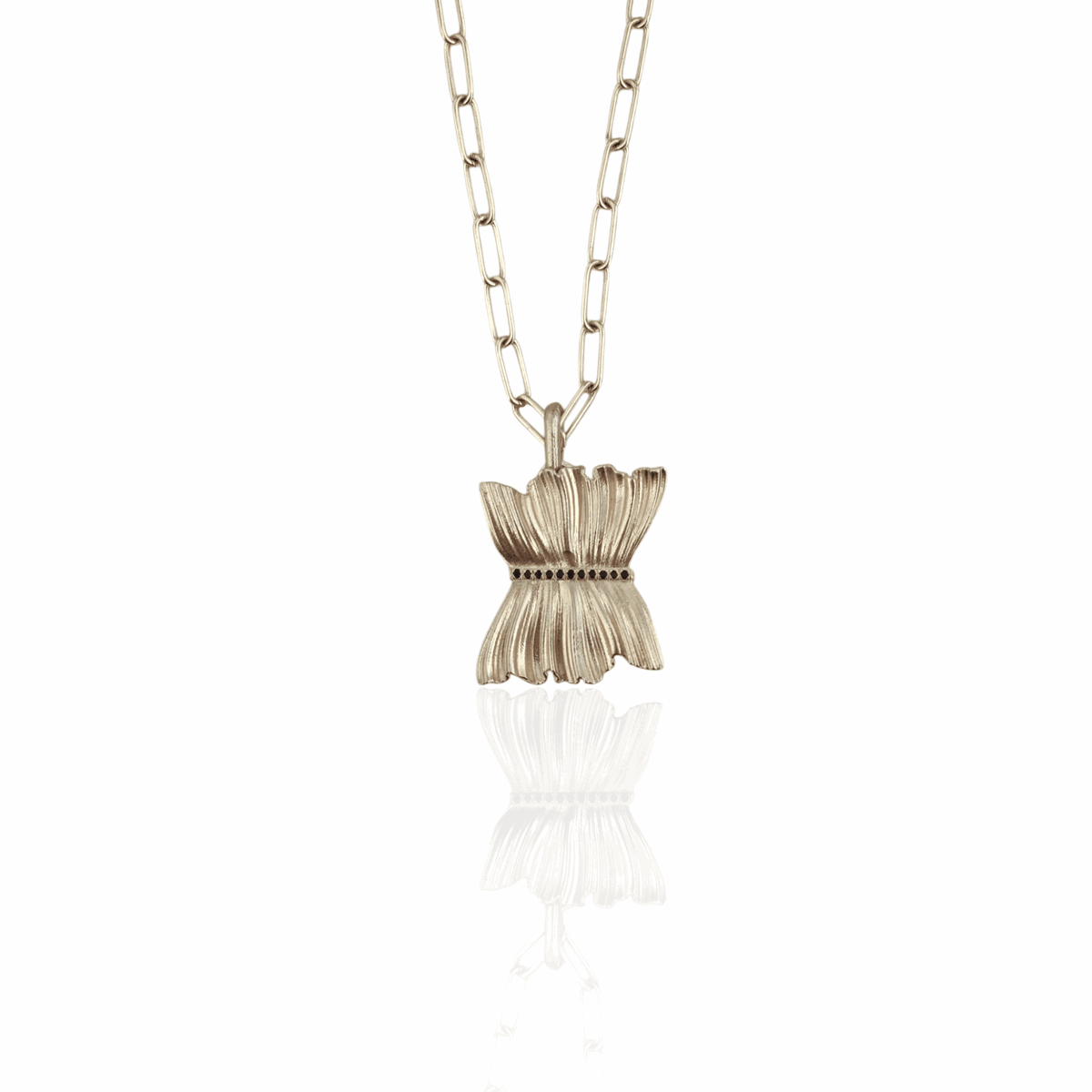 Silver Plissé Chain Necklace - Athenart 