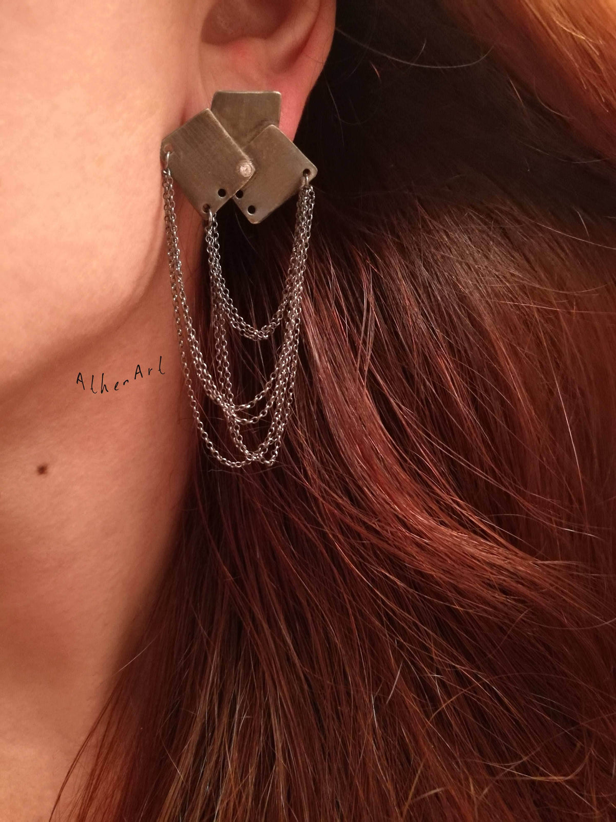 Edgy Chain Earrings - Rocker Style from Athenart - Athenart 
