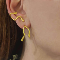 Silver Snake Ear Cuff - Athenart 