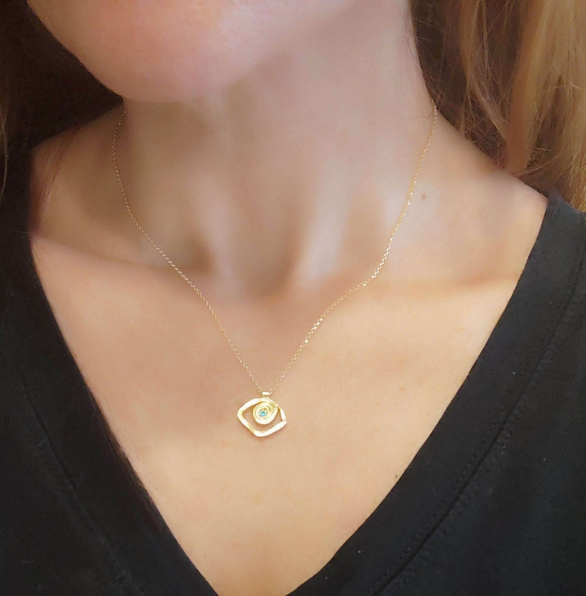 Spiral Eye Charm Necklace - Athenart 