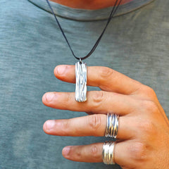 Unisex Storyfold silver Pendant - Athenart 