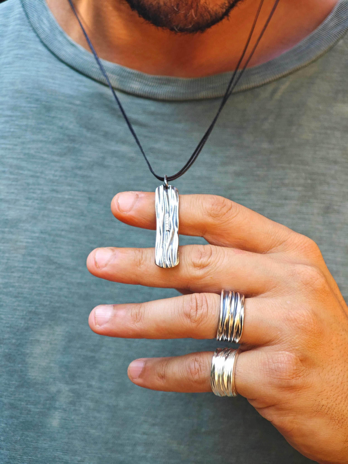 Unisex Storyfold silver Pendant - Athenart 