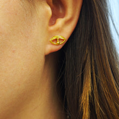 Argus Eye Gold Stud Earrings