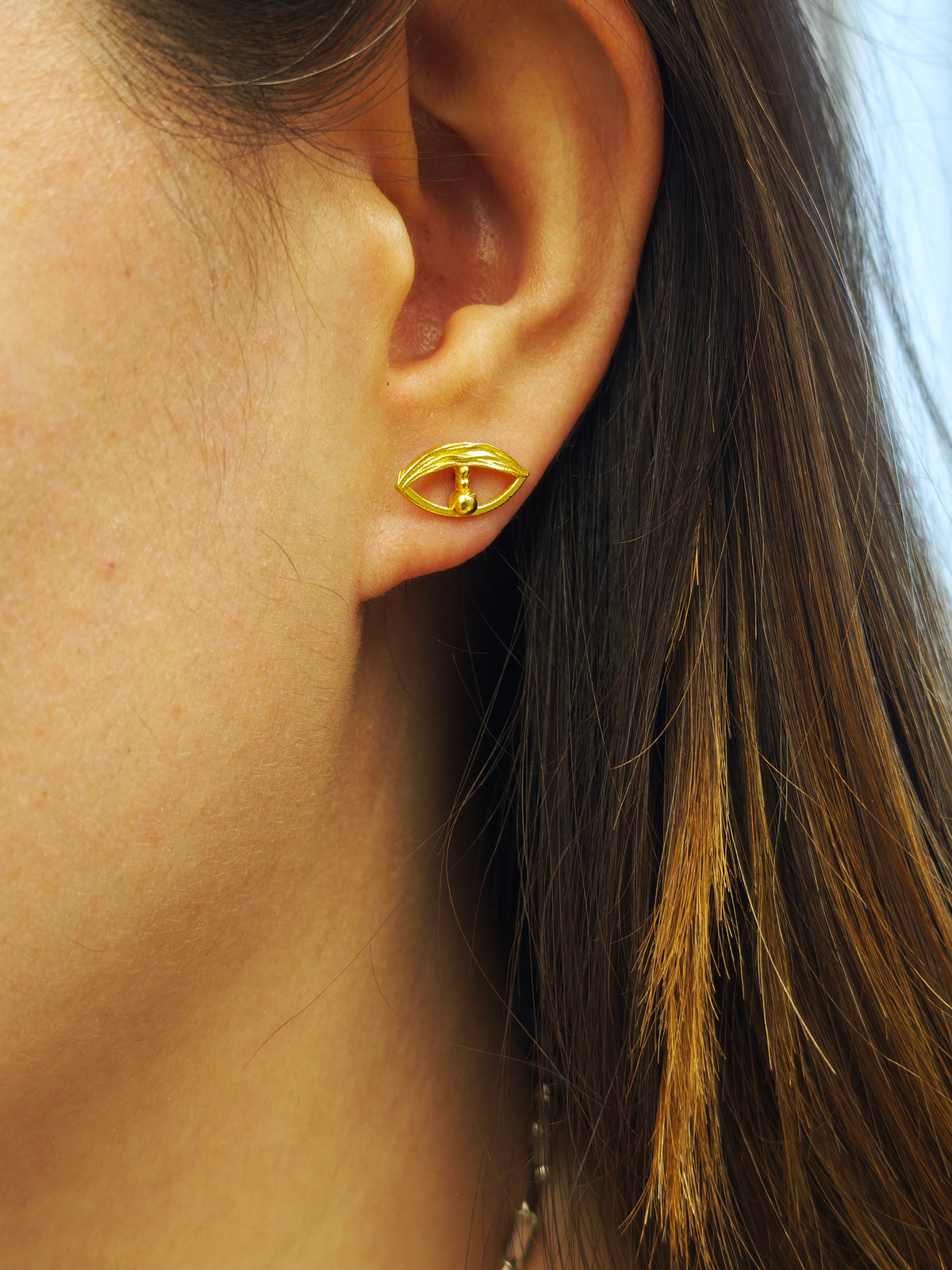 Argus Eye Gold Stud Earrings