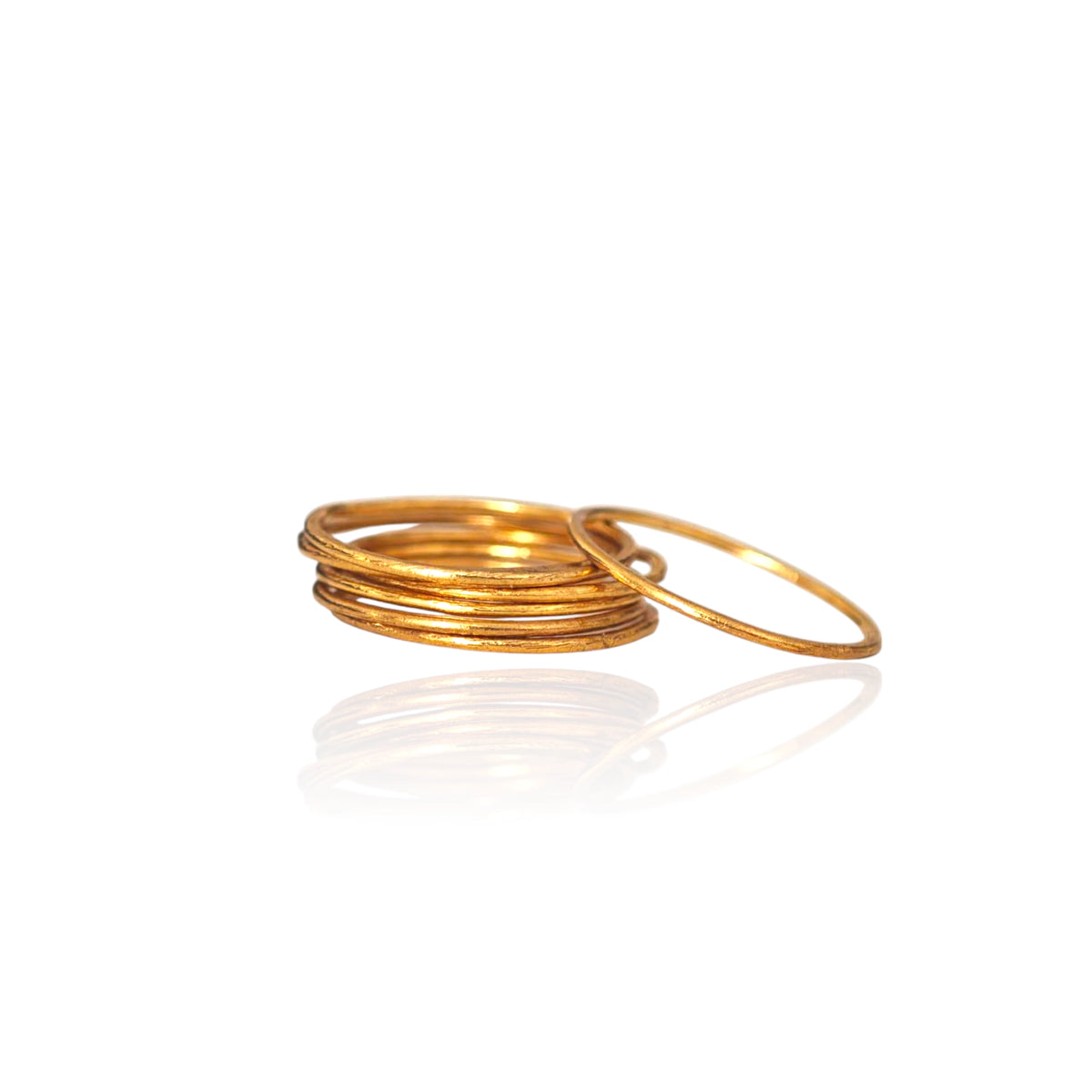 Solid Gold Thin Stacking Rings – 14K & 18K Handmade Gold Bands