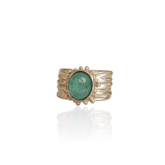 Aventurine Silver Ring - Athenart 