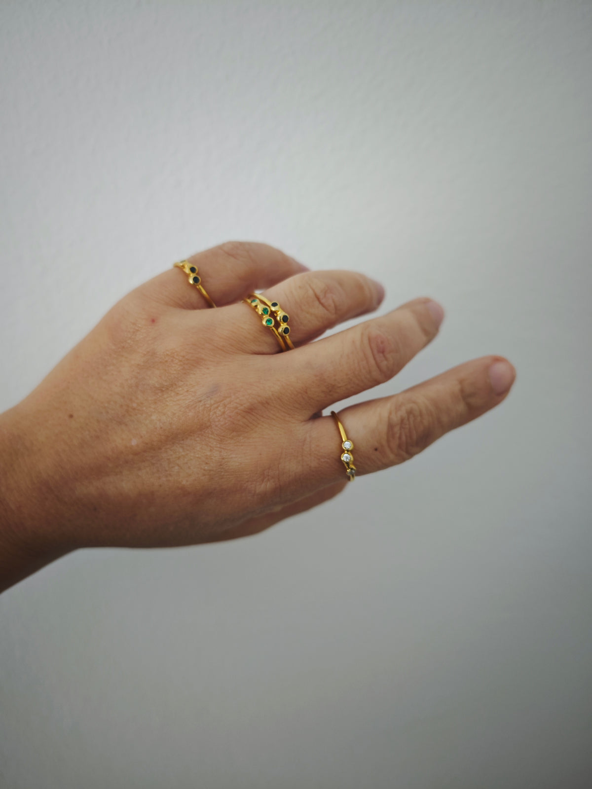 tackable Doty rings worn on hand by Athenart