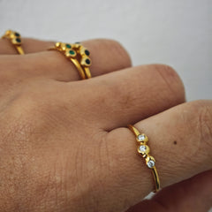 Zircon stacking rings in multiple colors
