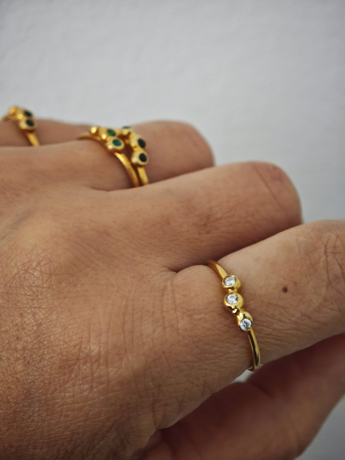 Zircon stacking rings in multiple colors
