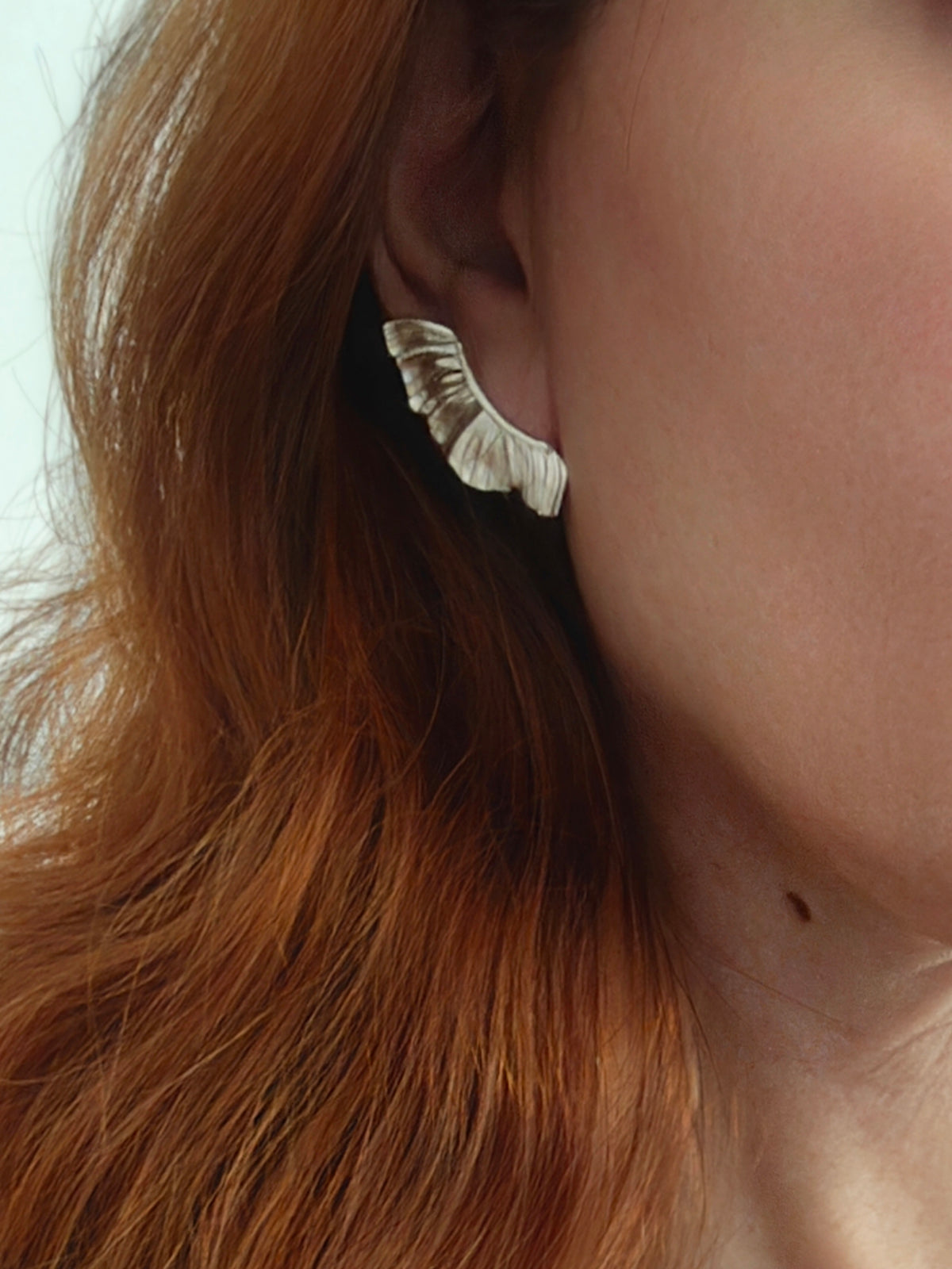 Aether Wing Ear Climber Earrings, Sculptural Wings
