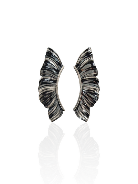 Aether Wing Ear Climber Earrings, Sculptural Wings