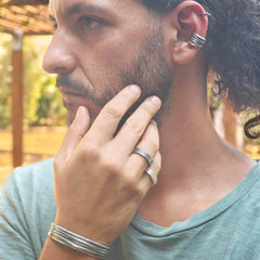 Peplos Wavy Cuff Bracelet - Athenart 