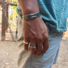 Peplos Wavy Cuff Bracelet - Athenart 