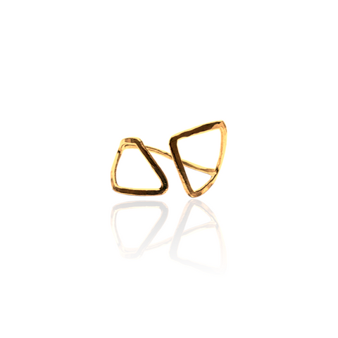 Gold plated Geometric minimal ring 