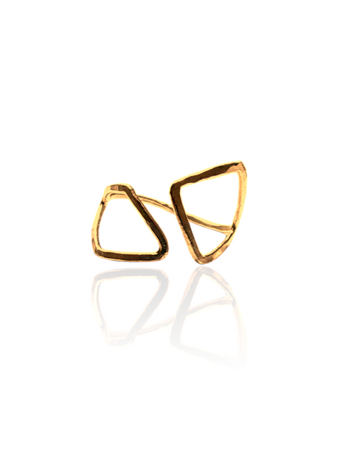 Gold plated Geometric minimal ring 