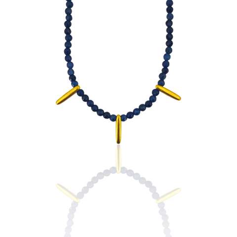 Oval Charm blue Jade Necklace - Athenart 