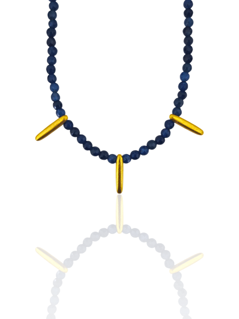 Oval Charm blue Jade Necklace - Athenart 