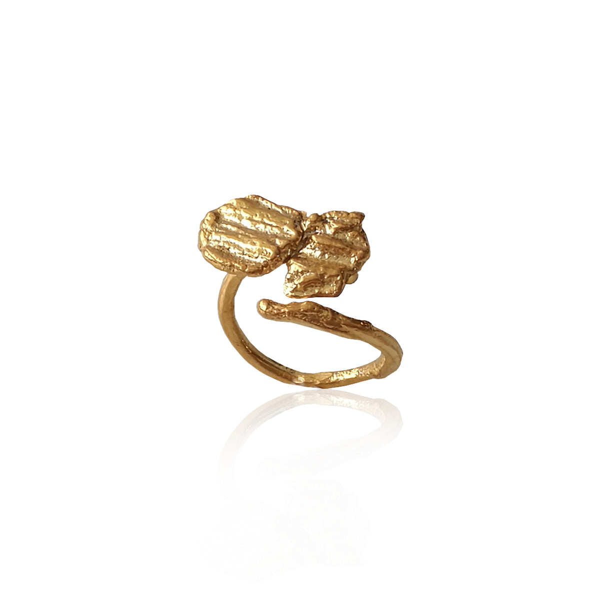 Textured double nugget ring handmade in Athens