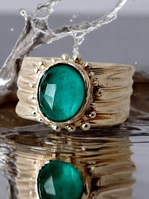 Aventurine Silver Ring - Athenart 