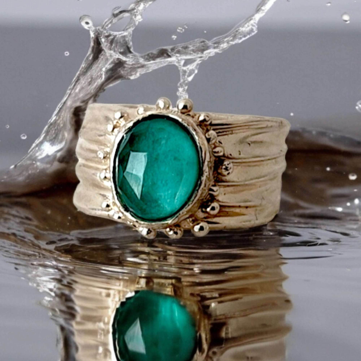 Aventurine Silver Ring - Athenart 