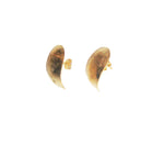 handmade Greek silver stud earrings inspired by sea-shaped pebbles.