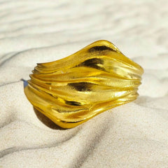 Wavy fold silver ring - Athenart 