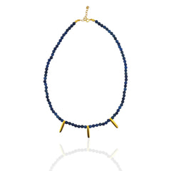 Oval Charm blue Jade Necklace - Athenart 