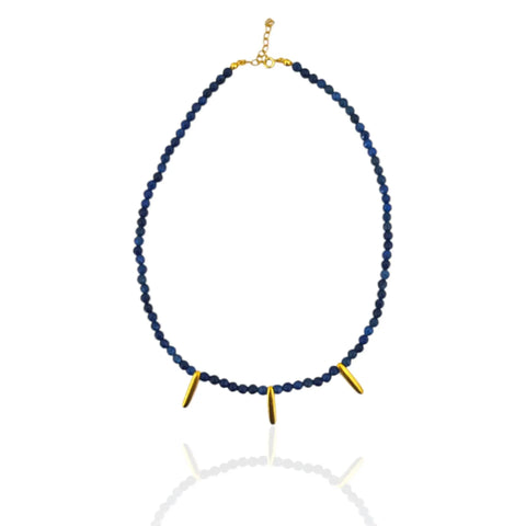 Oval Charm blue Jade Necklace - Athenart 