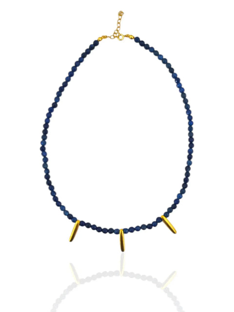 Oval Charm blue Jade Necklace - Athenart 