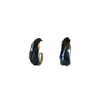 Athenais Drapé Hoops in oxidized 925 silver showing dark highlights and fold texture, product on white