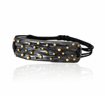Silver Oxidized bracelet with gold plated Dots 