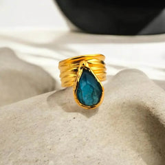 Blue Apatite Silver Ring - Athenart 