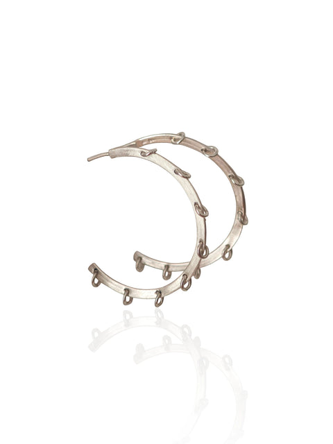 Pair of sculptural gold hoop earrings from the Athenart Minimal Lines collection
