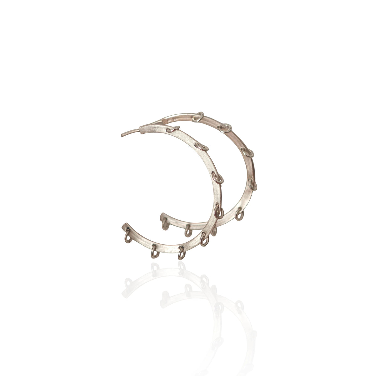 Pair of sculptural gold hoop earrings from the Athenart Minimal Lines collection