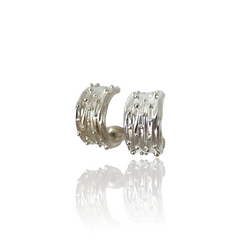 Silver Athenais Constellation hoop earrings  by Athenart - Wholesale Greek Jewelry Κρίκοι Ελλήνων σχεδιαστών