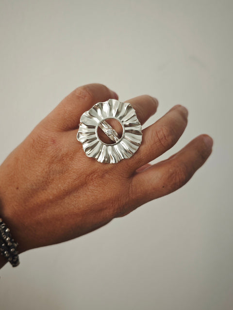 Handmade original Helios statement ring by Athenart, handmade art jewelry in Athens by Athenart