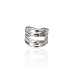 Peplos Drapé silver statement ring by Athenart