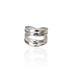 Peplos Drapé silver statement ring by Athenart