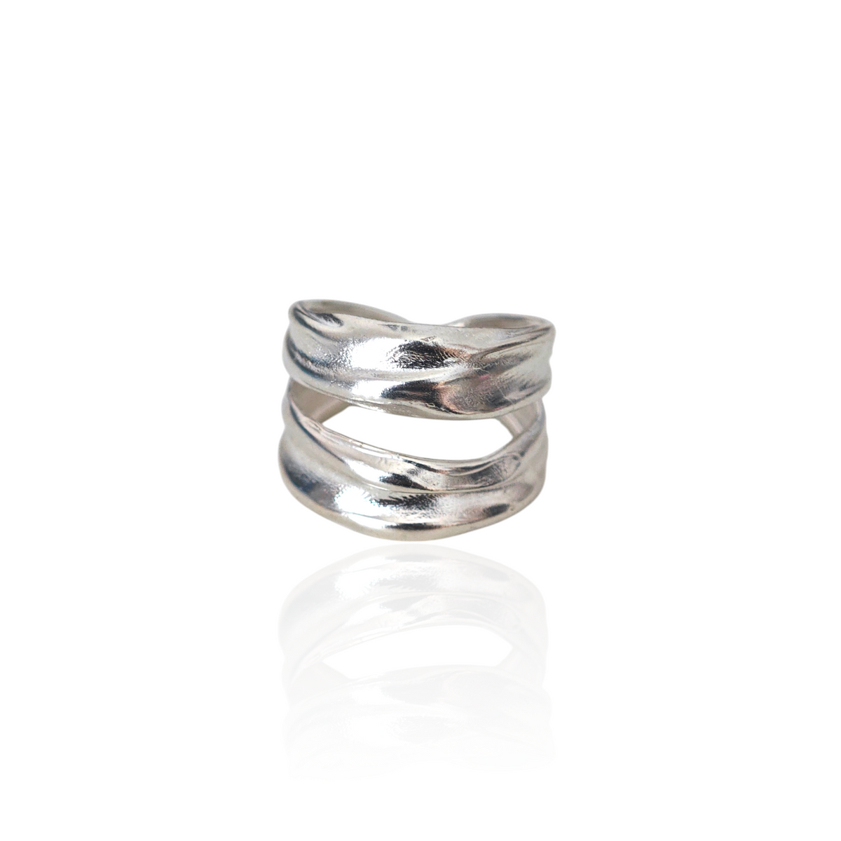Peplos Drapé silver statement ring by Athenart