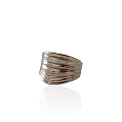 Silver 925 wide adjustable ring inspired by ancient Greek drapery