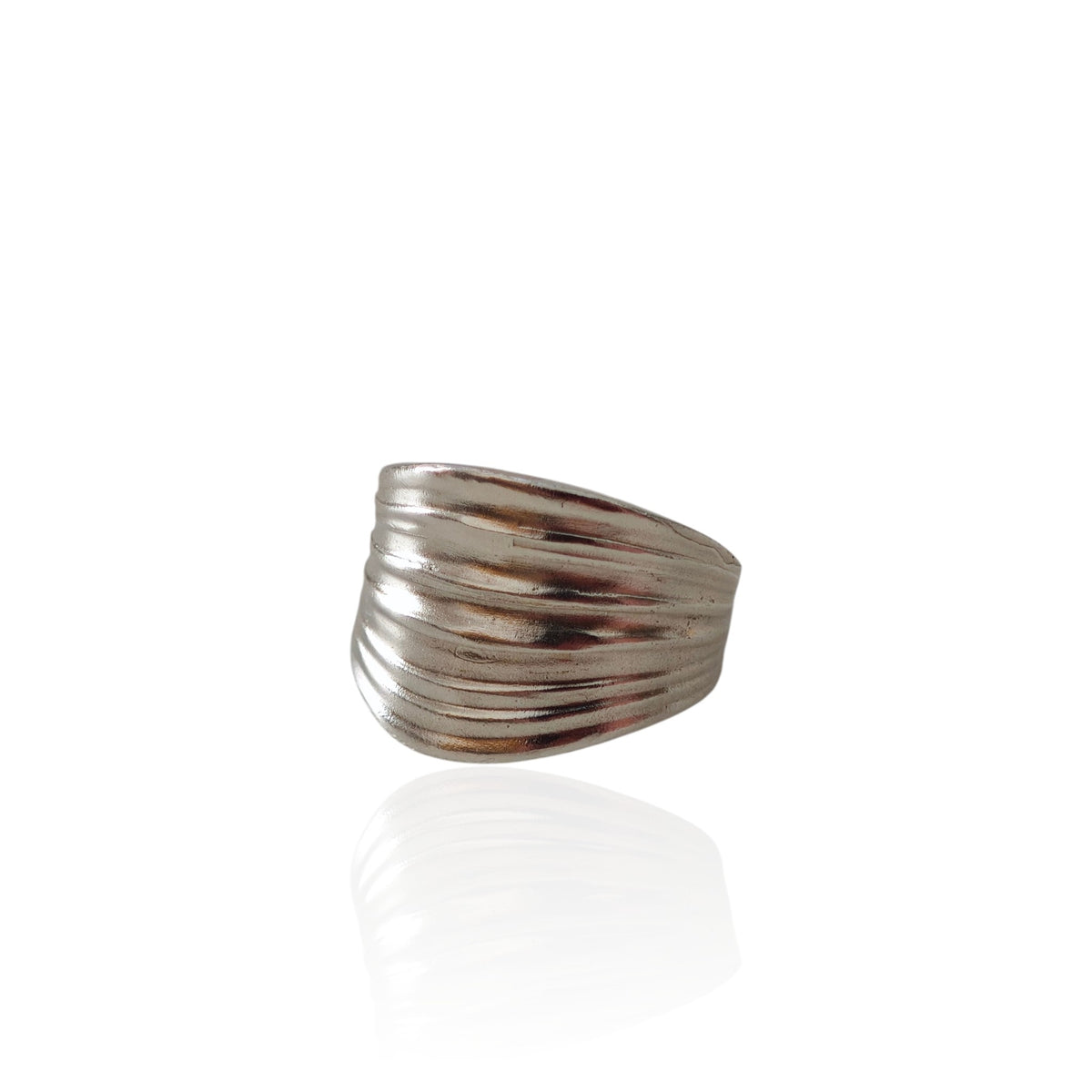 Silver 925 wide adjustable ring inspired by ancient Greek drapery