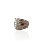 Silver 925 wide adjustable ring inspired by ancient Greek drapery
